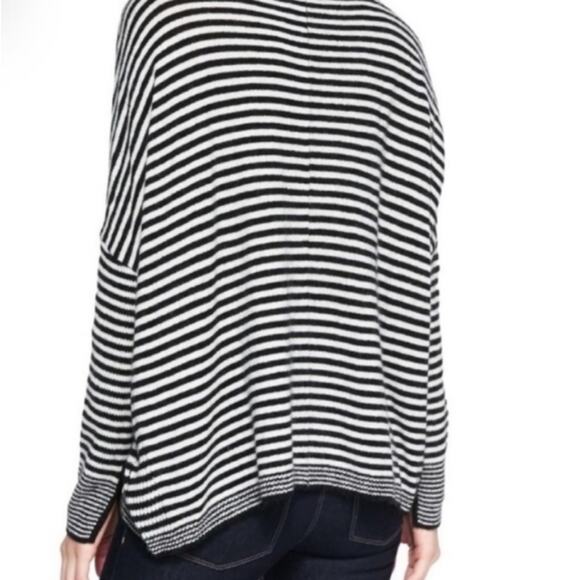 ANGORA WOOL Sweater Alice + Olivia Size M BLACK WHITE French Scoop Minimalist - Picture 9 of 13